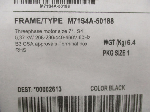 LAFERT ST71S4 M71S4A-50188 208-230/440-460V 2.2A NSMP