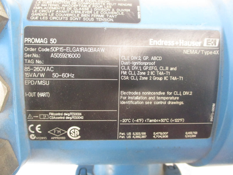 ENDRESS+HAUSER 50P15-ELGA1RA0BAAW 85-260VAC NSNP