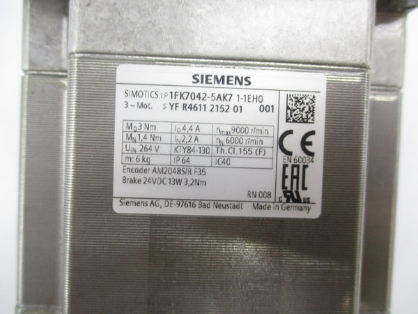 SIEMENS 1FK7042-5AK71-1EH0 264V 4.4A NSNP