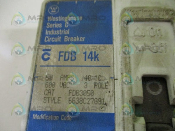 WESTINGHOUSE FDB3050 CIRCUIT BREAKER 50A UNMP