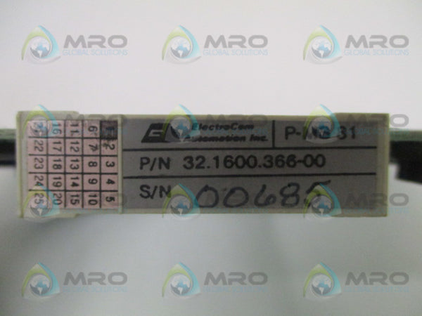 ELECTROCOM AUTOMATION 32.1600.366-00 CONTROL BOARD UNMP