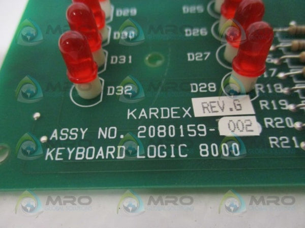 KARDEX 2080159-002 KEYBOARD LOGIC 8000 CIRCUIT BOARD NSNP