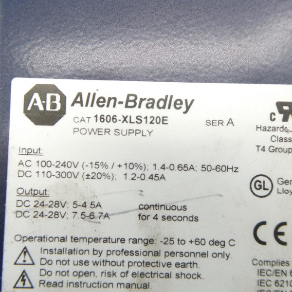 ALLEN BRADLEY 1606-XLS120E SER. A 100-240VAC 0.65-1.4A UNMP