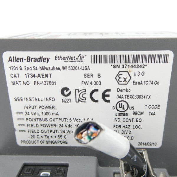 ALLEN BRADLEY 1734-AENT SER. B F/W 4.003 24VDC UNMP