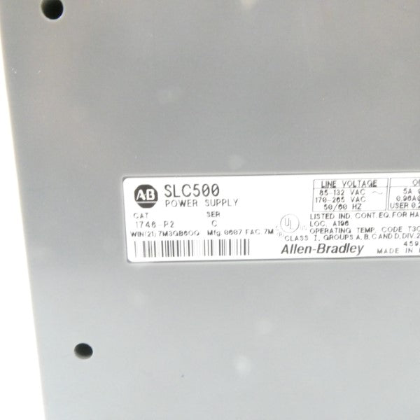 ALLEN BRADLEY 1746-P2 SER. C W/ 1746-A7 SER. B 170-205VAC UNMP