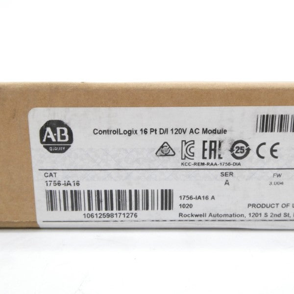 ALLEN BRADLEY 1756-IA16 SER. A F/W 3.004 120VAC DATE: 2021 NSFS