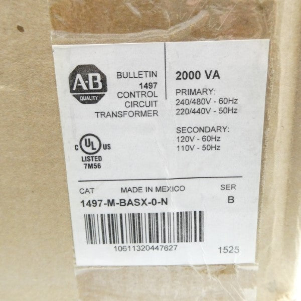 ALLEN BRADLEY 1497-M-BASX-0-N SER. B 240/480V (BR/WH) NSFS