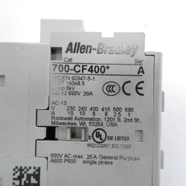 ALLEN BRADEY 700-CF400D SER. A 110/120V 20A (WH) NSMP