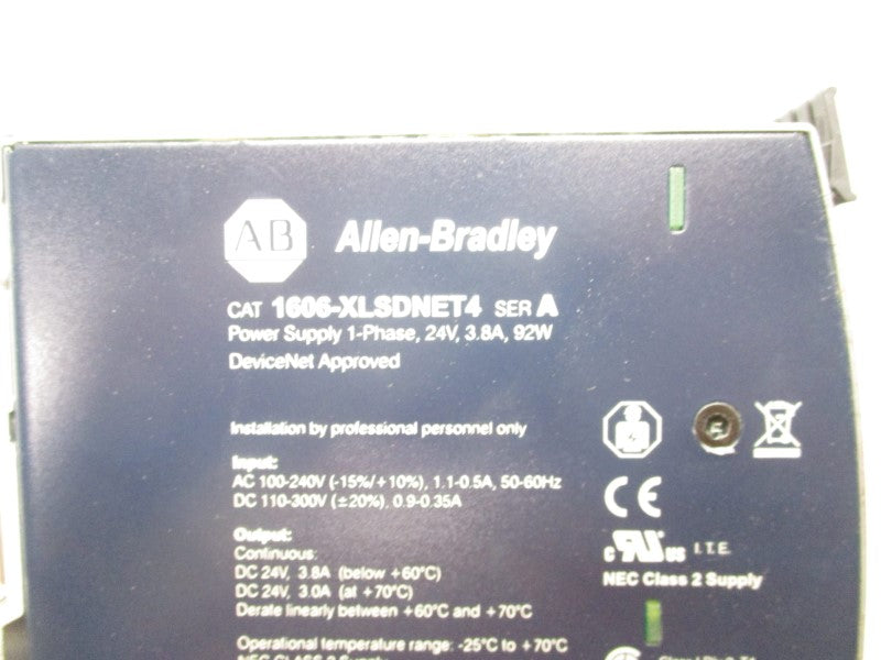 ALLEN BRADLEY 1606-XLSDNET4 SER. A 100-240VAC 1.1-0.5A (WH) NSMP
