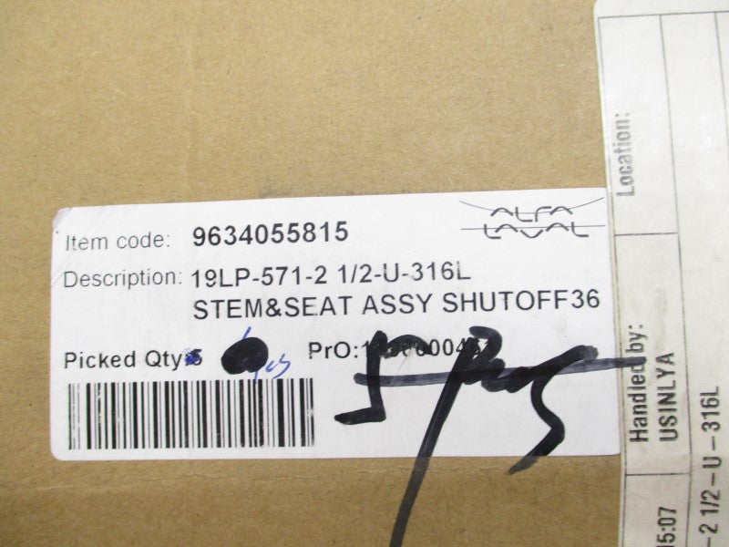 ALFA LAVAL 9634055815 19LP-571-21/2-U-316L (PKG OF 4) NSMP