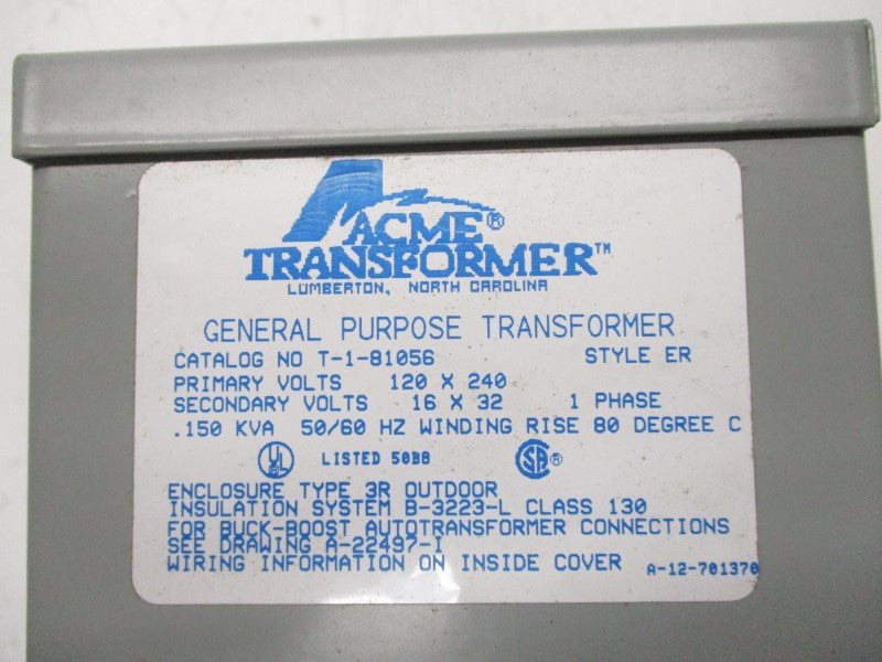 ACME TRANSFORMER T-1-81056 120/240V NSMP