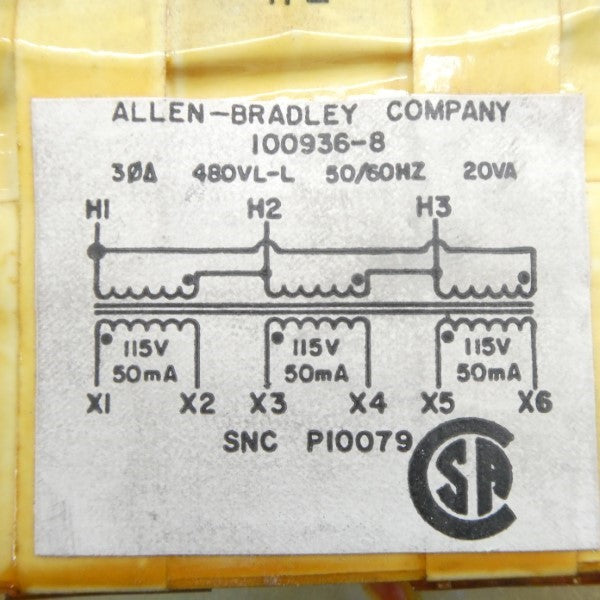 ALLEN BRADLEY 100936-8 480V NSNP