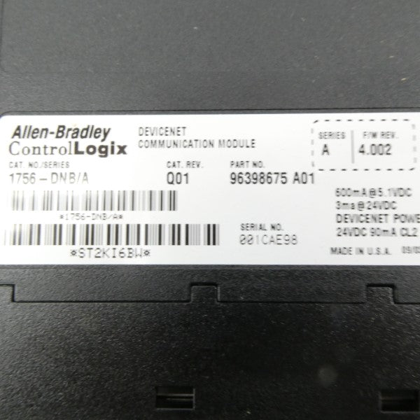 ALLEN BRADLEY 1756-DNB SER. A F/W 4.002 24VDC REV. A01 NSMP