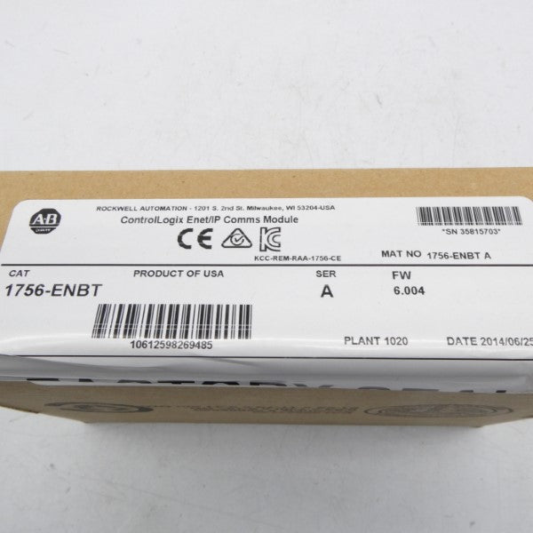 ALLEN BRADLEY 1756-ENBT SER. A F/W 6.004 DATE: 2014 NSFS