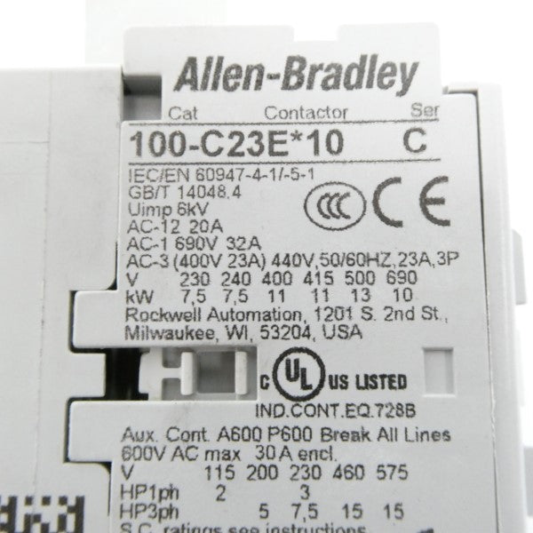 ALLEN BRADLEY 100-C23EJ10 SER. C 24VDC 32A (WH) NSMP