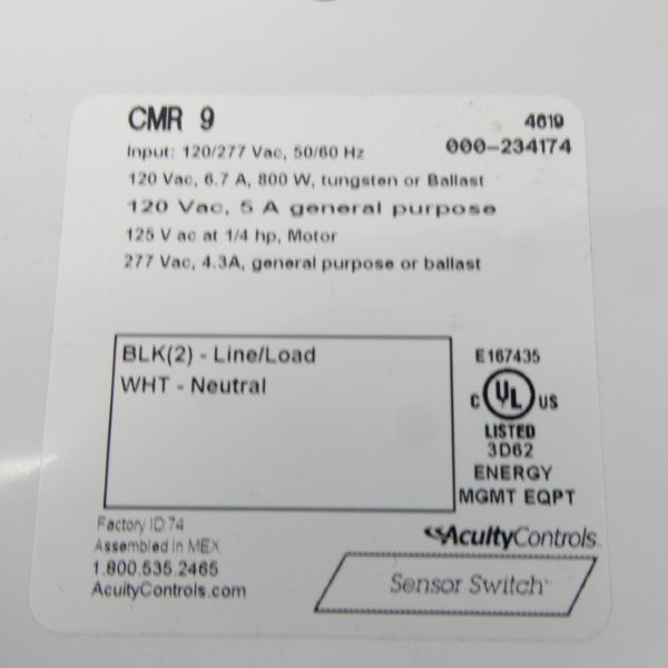 ACUITY CONTROLS CMR9 120/277VAC 6.7A NSMP