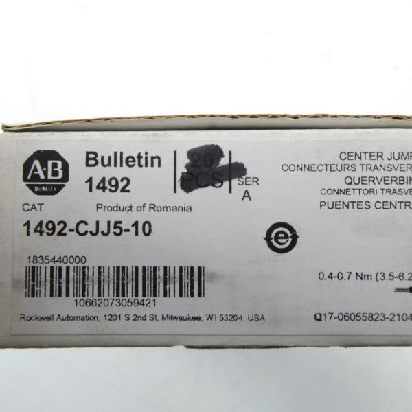 ALLEN BRADLEY 1492-CJJ5-10 SER. A (PKG OF 49) (WH) NSMP