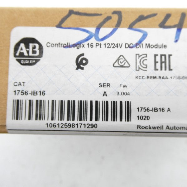ALLEN BRADLEY 1756-IB16 SER. A F/W 3.004 12/24VDC DATE: 2021 NSFS