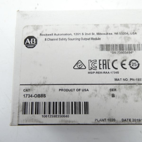 ALLEN BRADLEY 1734-OB8S SER. B DATE: 2019 NSMP