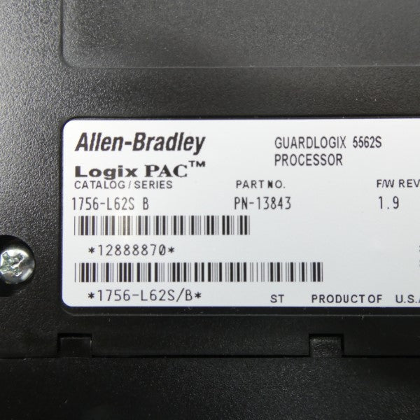 ALLEN BRADLEY 1756-L62S SER. B F/W 1.9 24VDC NSMP