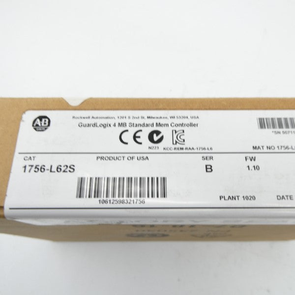 ALLEN BRADLEY 1756-L62S SER. B F/W 1.10 DATE: 2018 NSFS