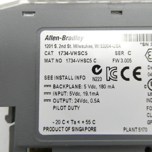 ALLEN BRADLEY 1734-VHSC5 SER. C F/W 3.005 5VDC NSNP