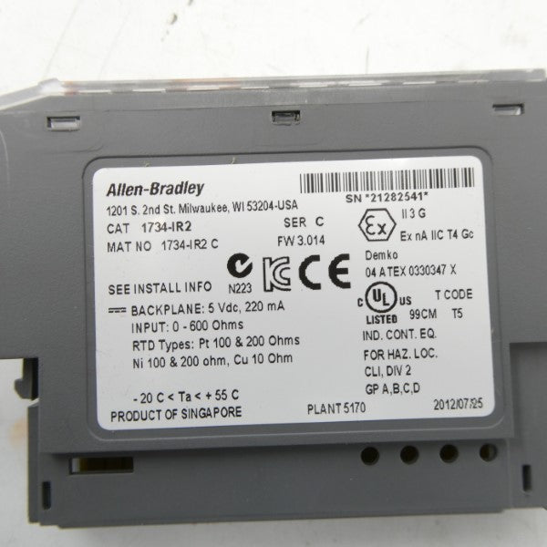 ALLEN BRADLEY 1734-IR2 SER. C F/W 3.014 NSNP