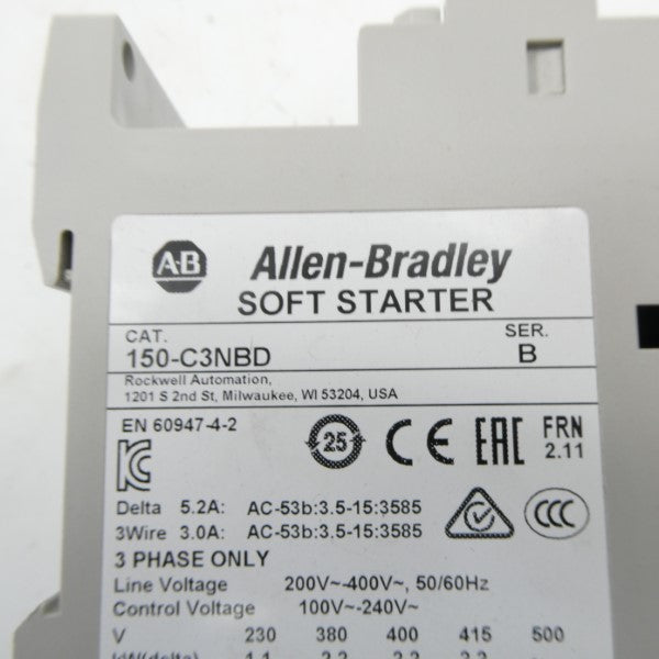 ALLEN BRADLEY 150-C3NBD SER. B F/W 2.11 200-480V (BR/WH) NSMP