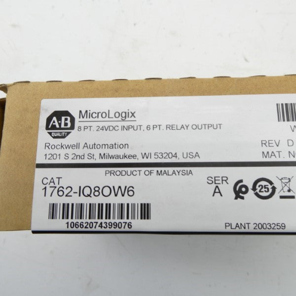 ALLEN BRADLEY 1762-IQ8OW6 SER. A 24VDC DATE: 2022 NSFS