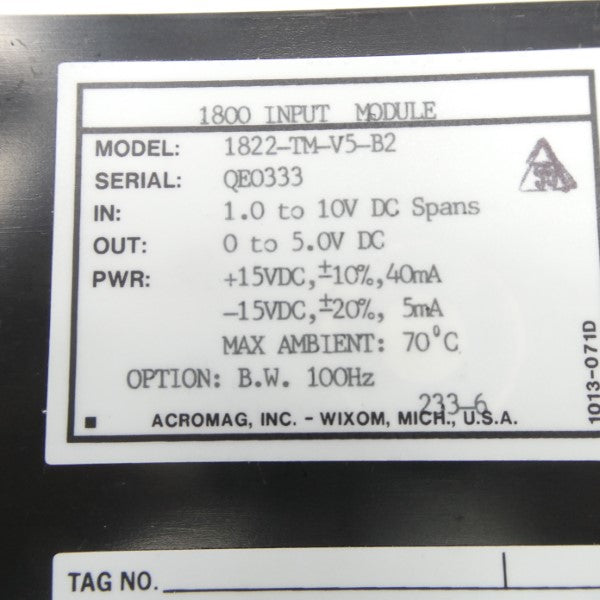 ACROMAG 1822-TM-V5-B2 1.0-10VDC NSNP