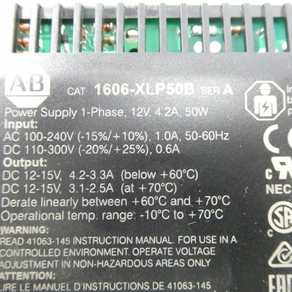 ALLEN BRADLEY 1606-XLP50B SER. A 100-240VAC 1.0A NSNP