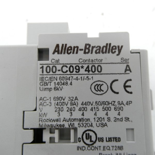 ALLEN BRADLEY 100-C09KJ400 SER. A 24VDC 32A (WH) NSMP