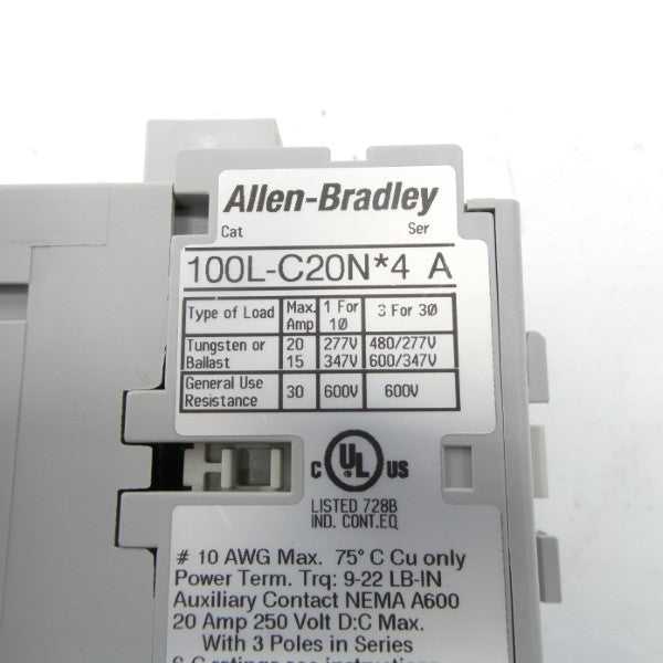 ALLEN BRADLEY 100L-C20ND4 SER. A 110/120V (BR/WH) NSMP
