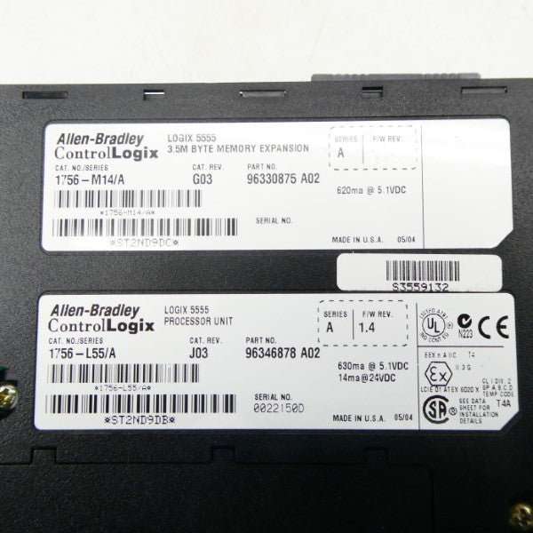 ALLEN BRADLEY 1756-L55 SER. A F/W 1.4 24VDC REV. J03 NSNP