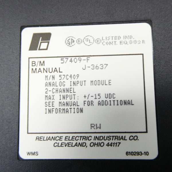 RELIANCE ELECTRIC 57C409 57409-F 15VDC NSNP