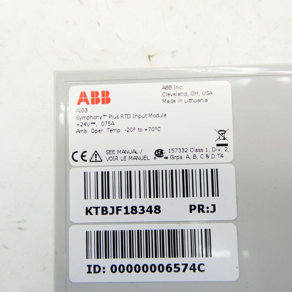 ABB AI03 24V 0.075A REV. J NSMP