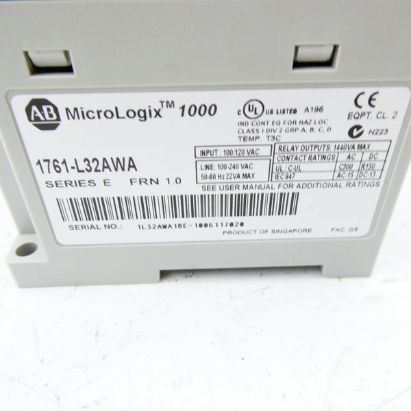 ALLEN BRADLEY 1761-L32AWA SER. E F/W 1.0 100/120VAC REV. B NSMP