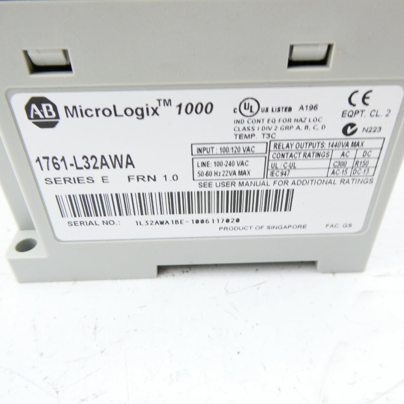 ALLEN BRADLEY 1761-L32AWA SER. E F/W 1.0 100/120VAC REV. B NSMP