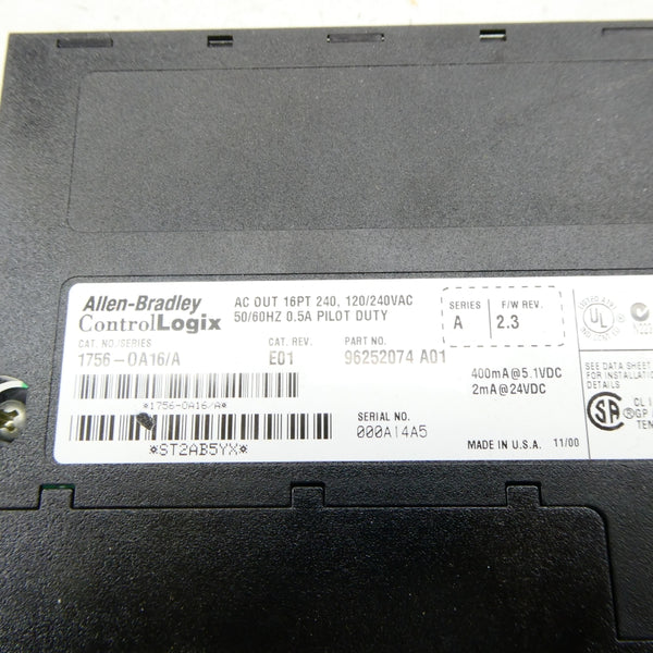 ALLEN BRADLEY 1756-OA16 SER. A F/W 2.3 24VDC NSNP