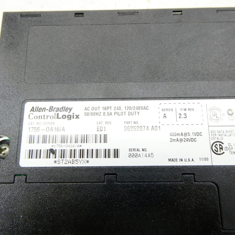 ALLEN BRADLEY 1756-OA16 SER. A F/W 2.3 24VDC NSNP
