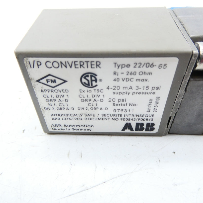 ABB 22/06-65 40VDC 3-15PSI NSNP