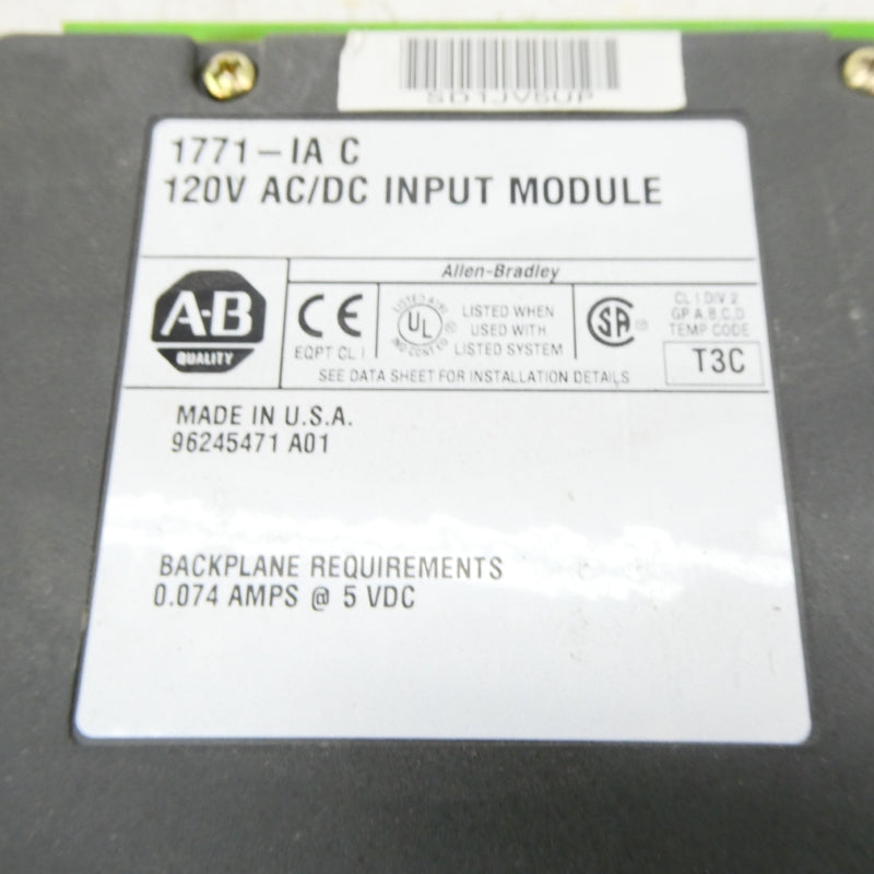 ALLEN BRADLEY 1771-IA SER. C 120VAC/DC NSNP