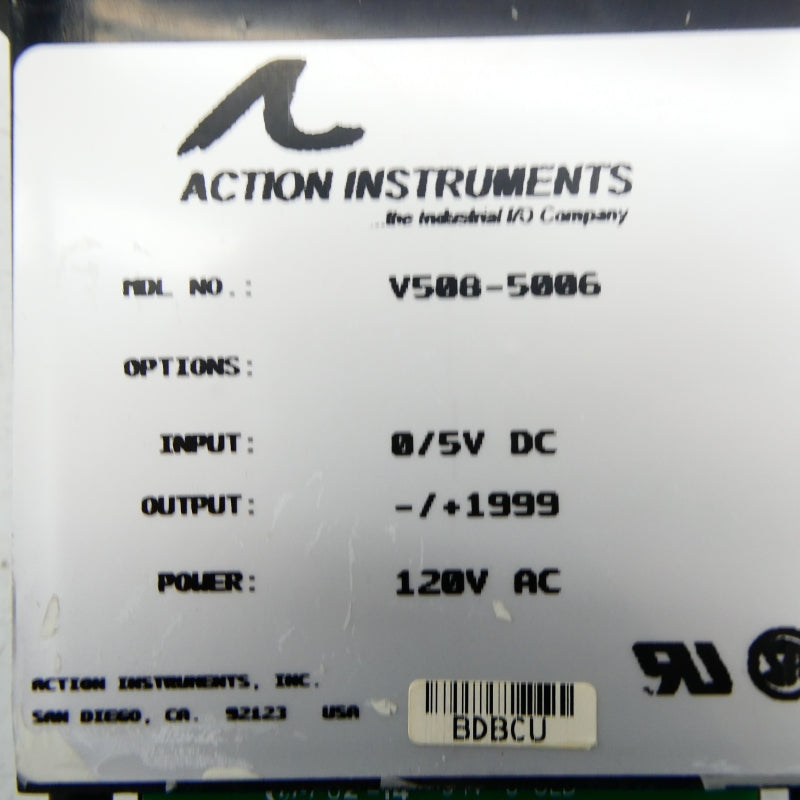 ACTION INSTRUMENTS V508-5006 120VAC NSNP