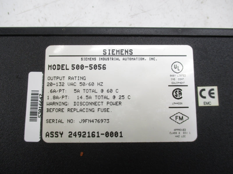 SIEMENS 500-5056 20-132VAC 5A NSNP