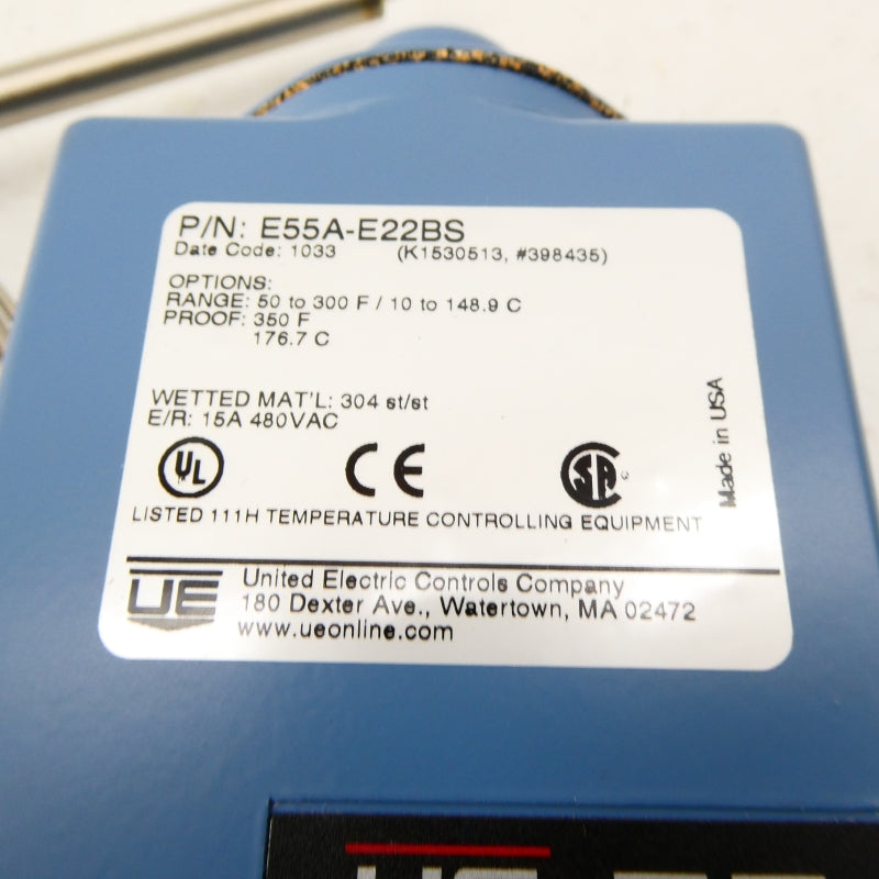 UNITED ELECTRIC E55A-E22BS 480VAC 15A 50/300'F NSMP