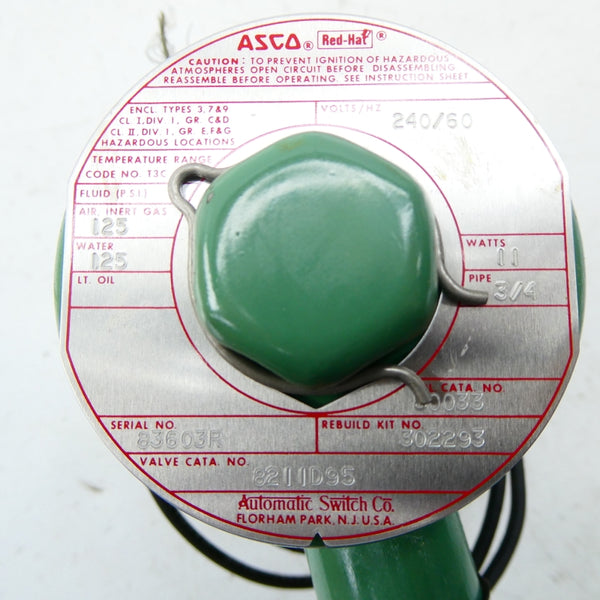 ASCO 8211D95 240V 125PSI 3/4" NSNP