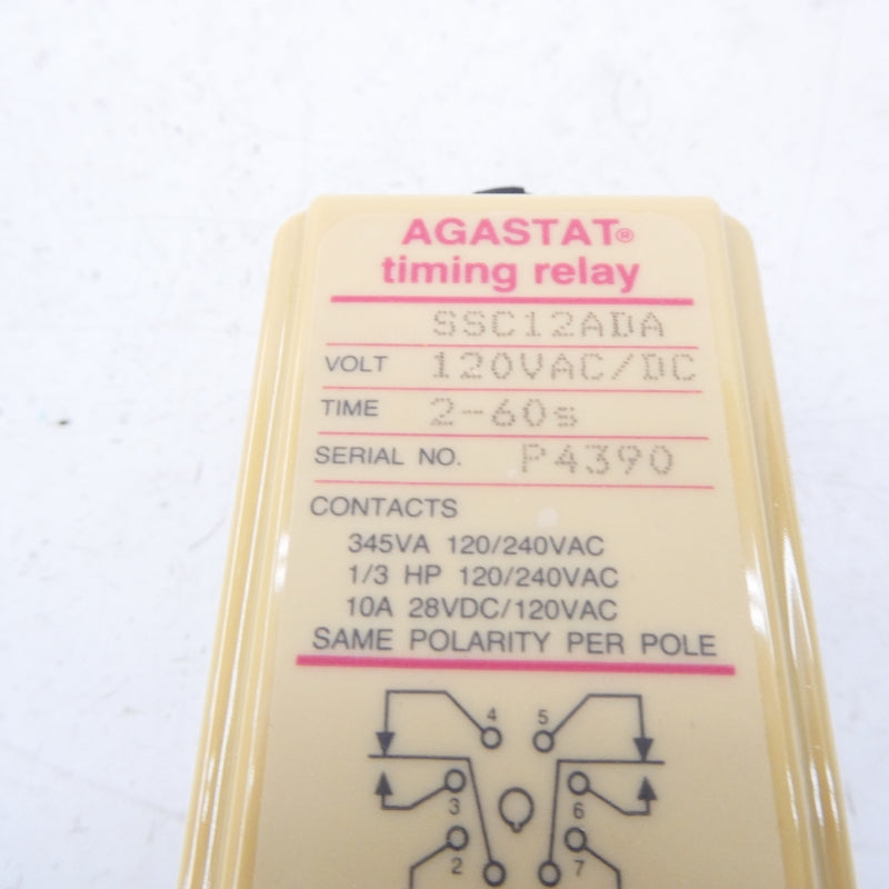 AGASTAT SSC12ADA 120VAC/DC 2-60S NSMP