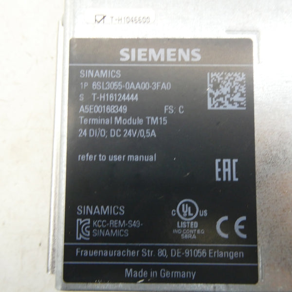 SIEMENS 6SL3055-0AA00-3FA0 24VDC 0.5A NSMP