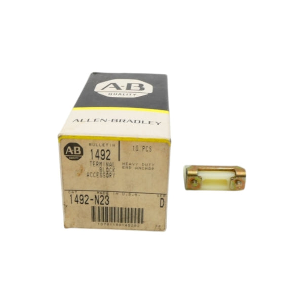 ALLEN BRADLEY 1492-N23 SER. D (PKG OF 7) (BK/YL) NSMP