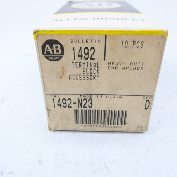 ALLEN BRADLEY 1492-N23 SER. D (PKG OF 7) (BK/YL) NSMP